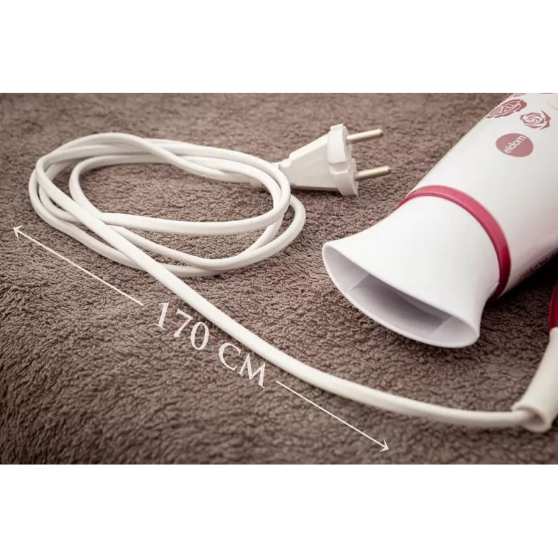 Secador de cabelo ELDOM HT82R 1200W com cabo dobrável, 2 níveis de calor e velocidade, nível de ar frio, branco/azul