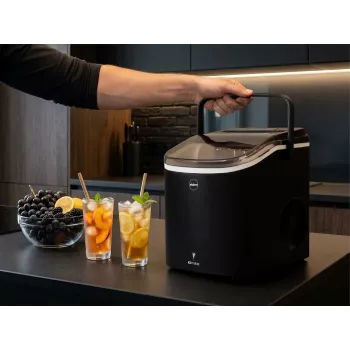 ELDOM KS230 máquina de cubos de gelo - 12 kg/24h, depósito 2,2L, 9 cubos por ciclo, prateado/preto