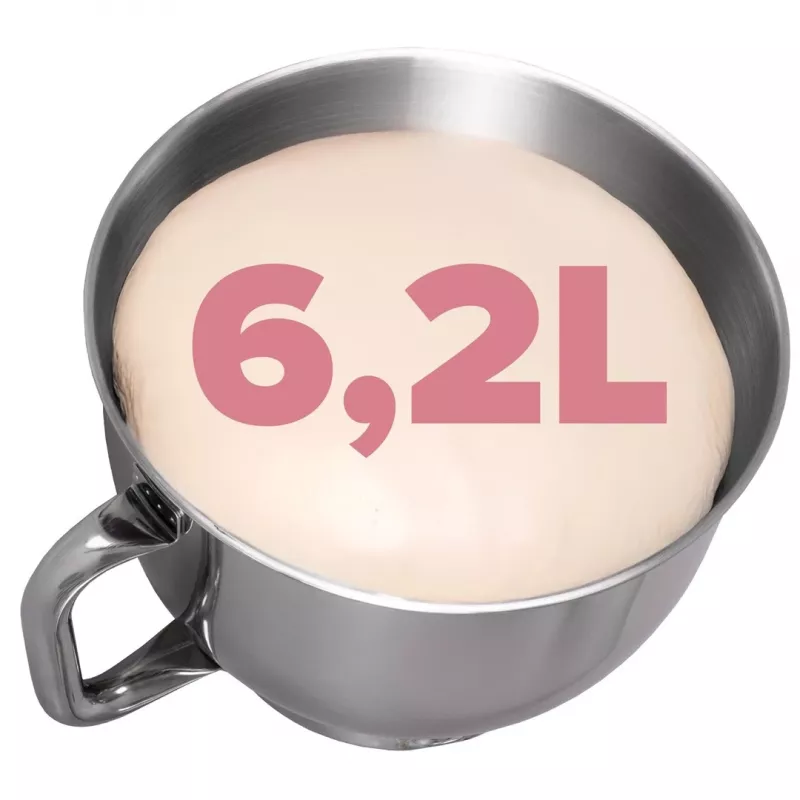 Eldom WRK1400 Robot de cozinha planetário 1400W (1900W de potência máxima) 6,5L taça de aço inoxidável preto