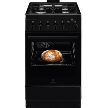 Electrolux Série 600 Fogão a gás com forno elétrico, preto, 50 cm