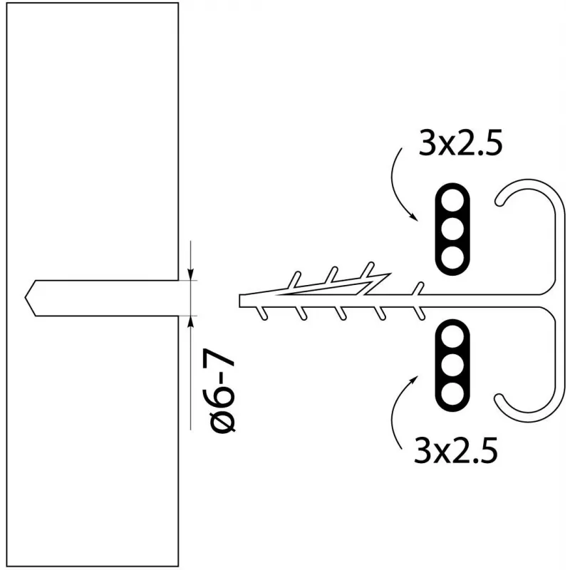 Elektro-Plast Opatówek USMP-3 BIS Clip plano de montagem rápida para cabo/conduta de 16,5 mm, branco, 100 unidades