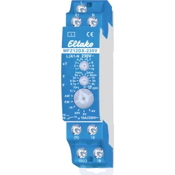 Relé temporizador multifunções Eltako MFZ12DX-230V 230 V AC 10 funções 0,1 s - 4 h calha DIN 23001007