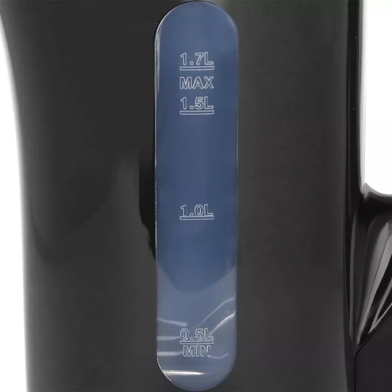 Emerio WK-123483 chaleira elétrica 1,7 L preta 2200 W sem fios com indicador de nível de água