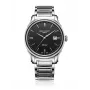 EMILE CHOURIET Relógio automático suíço para homem 40mm aço inoxidável mostrador preto bracelete de couro 081128G62586