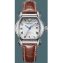 Relógio de quartzo suíço de mulher EMILE CHOURIET 28mm aço inoxidável couro branco