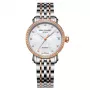 EMILE CHOURIET relógio de senhora 011168L306982 (30mm) - Swiss Quartz, aço inoxidável, mostrador prateado, bracelete de pele preta