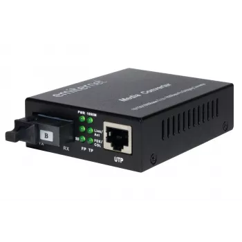 EMITER EM/1GB-ETH-1XSC-1550 conversor de fibra ótica WDM Ethernet 10/100/1000 Mbps RJ45/1xSC SM 9/125 (Tx 1550nm / Rx 1310nm) 20km