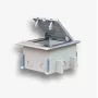 EMITER caixa de piso 6M IP66 - caixa de piso para montagem de tomadas padrão de 22,5x45 mm (45x45 mm), basculante