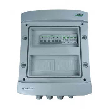 Caixa de distribuição de ligação AC hermética EMITER IP65 com proteção contra sobretensão Noark Tipo 2, 2x25A 3 fases
