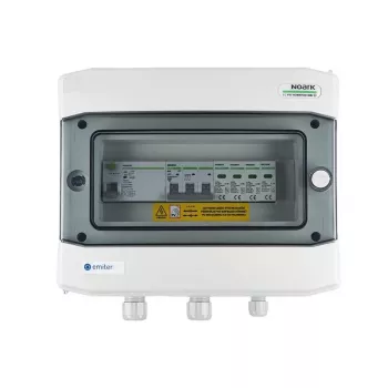 EMITER Quadro elétrico AC hermético IP65 com descarregador de sobretensão Noark Tipo 2, 40A 3 fases, DDR Tipo A 40A/300mA
