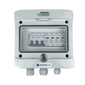 EMITER Descarga de Sobretensão para Quadros Elétricos AC Hermético IP65 Emitter Noark Tipo 2, 20A 3 polos