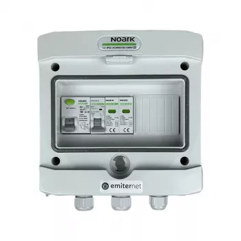 Quadro elétrico AC hermético IP65 EMITER com descarregador de sobretensão AC Noark tipo 2, 16A monofásico, RCD tipo A 40A/300mA