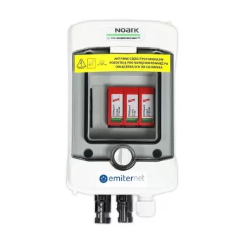 Quadro elétrico DC EMITER, IP65, com para-raios DC tipo 2 Dehn 1000V, 1x string PV, 1x MPPT