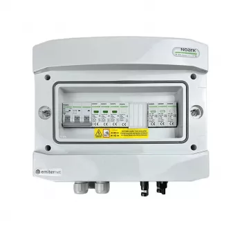 EMITER quadro elétrico DCAC Hermetic IP65 EMITTER com descarregador de sobretensões DC Noark 1000V tipo 1+2, 1 x string FV, 1 x MPPT // og. AC Noark tipo 1+2, 10A 3 fases