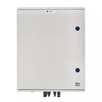 Quadro elétrico EMITER DCAC hermético IP66 EMITTER com descarregador de sobretensão DC Dehn 1000V Tipo 1+2, 4 x PV-String, 4 x MPPT // Ogr. AC Dehn Tipo 1+2, 100A 3 fases, FR 100A, Syg. Faz + tomada