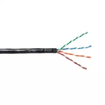 Cabo UTP Cat.5e Gel-Filled Exterior EmiterNet, Cobre Puro, 4x2x0,5mm, Bainha PE, Preto, 305m