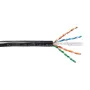 Cabo UTP Cat6 sólido de cobre com gel exterior EmiterNet, bainha PE, preto, 4x2x0.57 mm