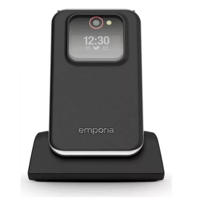 Telemóvel de concha Emporia emporiaJOY V228, 4G LTE, teclas grandes, ecrã TFT de 2,8 polegadas, preto
