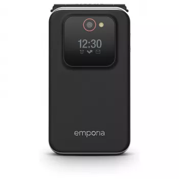 Telemóvel de concha Emporia emporiaJOY V228, 4G LTE, teclas grandes, ecrã TFT de 2,8 polegadas, preto
