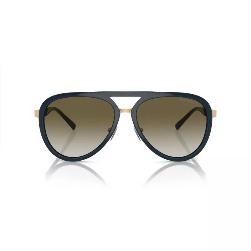 Óculos de sol retangulares de homem EMPORIO ARMANI EA2145-33598E pretos mate com lentes cinzento-escuro 59mm