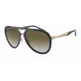 Óculos de sol retangulares de homem EMPORIO ARMANI EA2145-33598E pretos mate com lentes cinzento-escuro 59mm