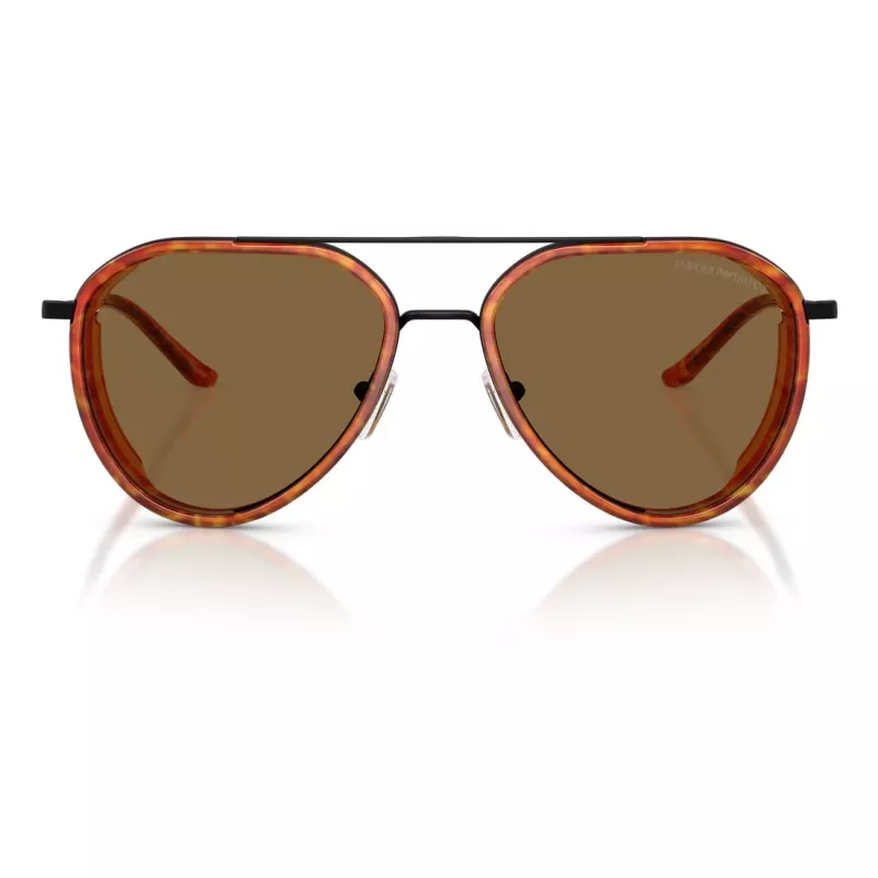 Óculos de sol de homem EMPORIO ARMANI EA2163-3001OR - armação preta brilhante, lentes cinzentas escuras, 56 mm