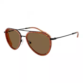 Óculos de sol de homem EMPORIO ARMANI EA2163-3001OR - armação preta brilhante, lentes cinzentas escuras, 56 mm