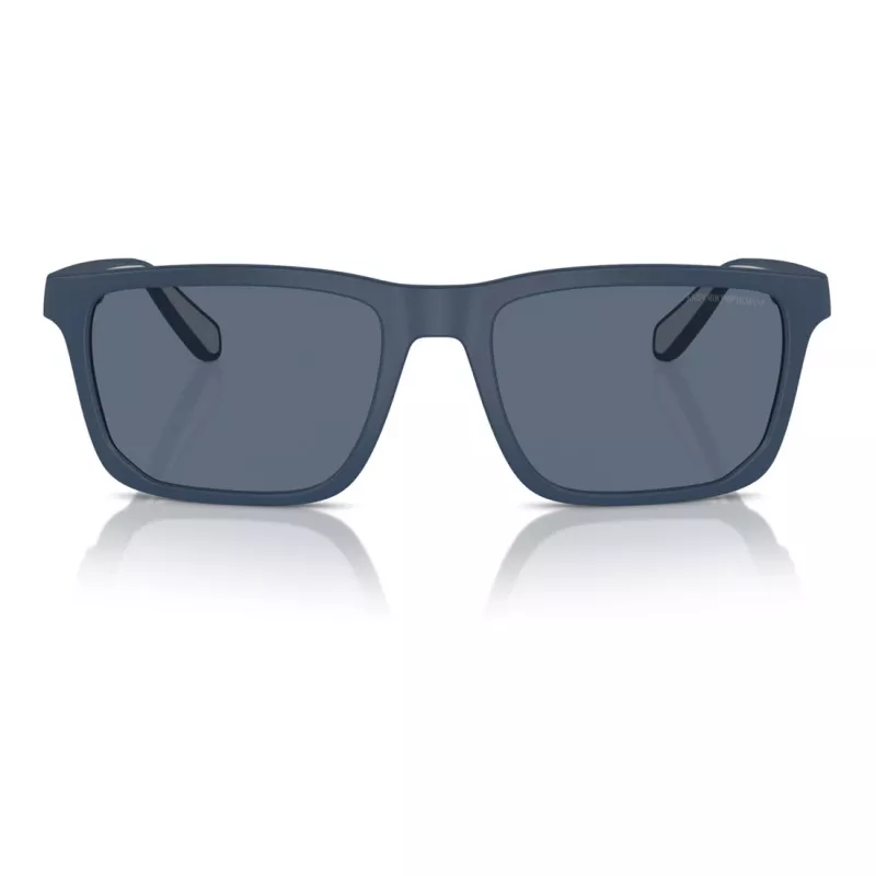 Óculos de sol retangulares EMPORIO ARMANI EA4219-576380 para homem - armação preta mate, lentes cinzentas, 57 mm