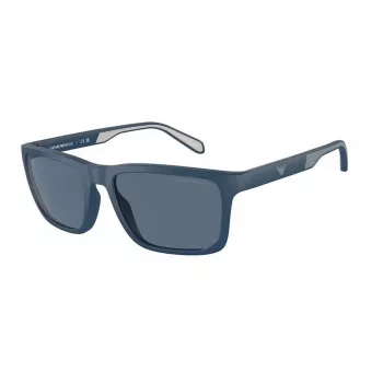 Óculos de sol retangulares EMPORIO ARMANI EA4219-576380 para homem - armação preta mate, lentes cinzentas, 57 mm