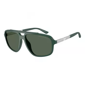 Óculos de sol de homem EMPORIO ARMANI EA4236U619071 - armação quadrada de inspiração piloto preta mate, lentes cinzentas escuras, 59 mm