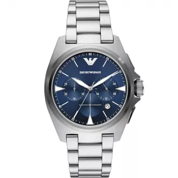 Relógio de quartzo Emporio Armani Luigi para homem AR11411 41mm mostrador preto bracelete de pele