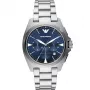 Relógio de quartzo Emporio Armani Luigi para homem AR11411 41mm mostrador preto bracelete de pele