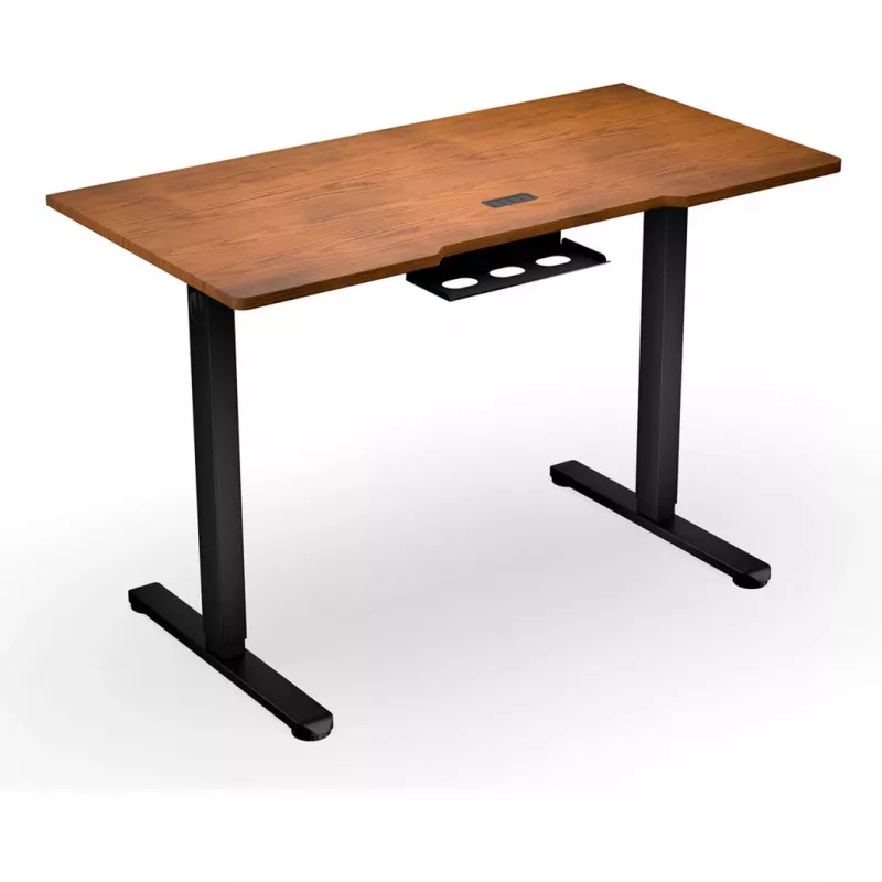 Secretária de altura ajustável ENDORFY Atlas S Electric nogueira/preto 120x60 cm
