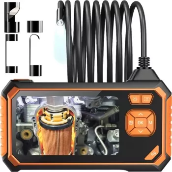 Câmara endoscópica com ecrã Bigstren 4,3 polegadas IPS LCD 1080P sonda 8mm cabo 5m IP67 2600mAh