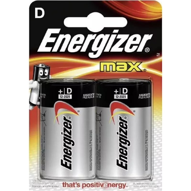 Energizer MAX Pilhas alcalinas D, pack de 2 blister (LR20) E300129200