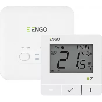 Termostato de Ambiente sem Fios ENGO Controls E7-RFW, Branco