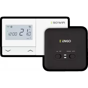 ENGO Controls E901-WIFI Termostato de ambiente inteligente, a pilhas, branco