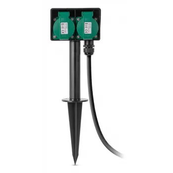 Tomada exterior com estaca Entac IP44 2 vias 5m