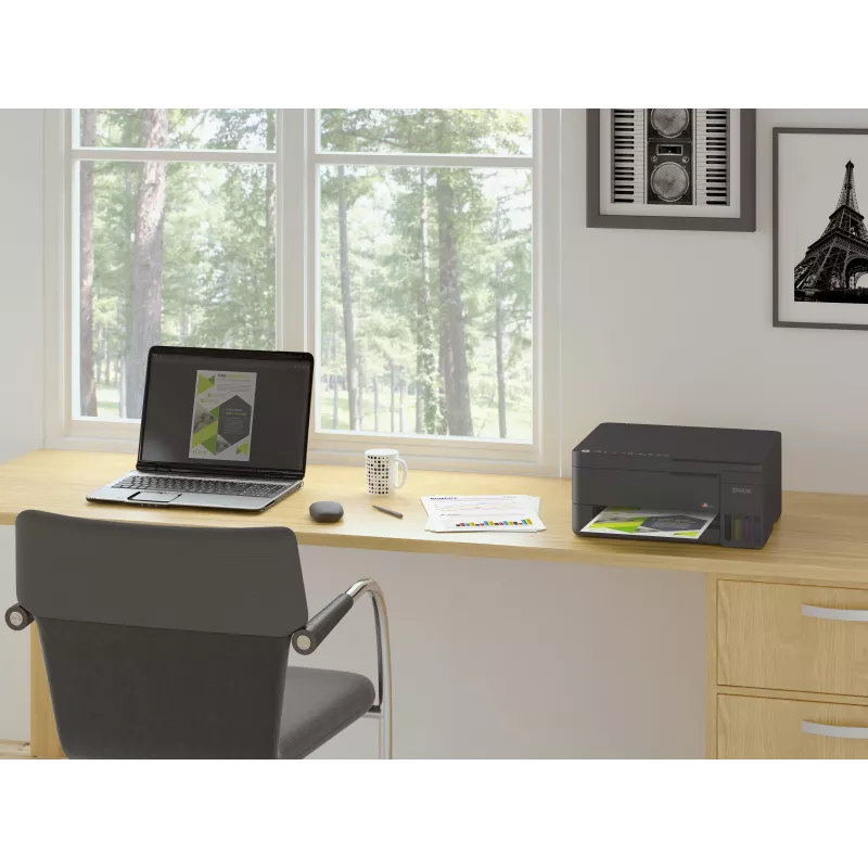 Impressora multifunções jato de tinta a cores A4 Wi-Fi Epson EcoTank L3352 com depósitos de tinta recarregáveis (C11CL62426)