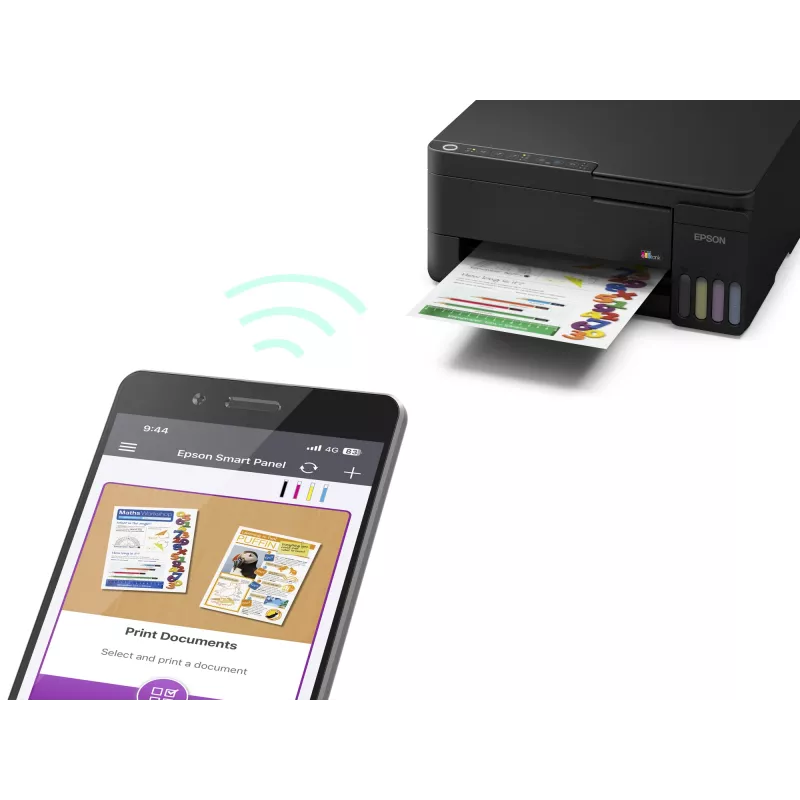 Impressora multifunções jato de tinta a cores A4 Wi-Fi Epson EcoTank L3352 com depósitos de tinta recarregáveis (C11CL62426)
