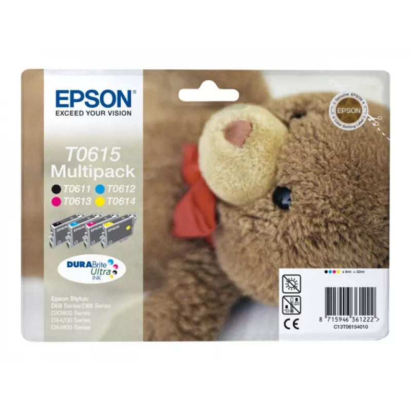 Multipack de tinteiros Epson T0615 - pack de 4 - 32 ml - preto, amarelo, ciano, magenta