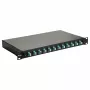 Caixa de fusão de fibra ótica Equip de 12 portas, LC duplex, OM3, 1U, equipada, preta