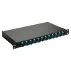 Caixa de fusão de fibra ótica Equip 12 portas, SC duplex, OM3, 1U, equipada, preto