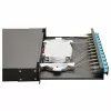 Caixa de fusão de fibra ótica Equip 12 portas, SC duplex, OM3, 1U, equipada, preto