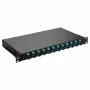 Caixa de fusão de fibra ótica Equip 12 portas, SC duplex, OM3, 1U, equipada, preto