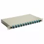 Caixa de fusão de fibra ótica Equip 12 portas, SC duplex, OM3, 1U para rack, equipada, cinzento