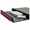 Caixa de Fusão de Fibra Ótica Equip 12 Portas, SC Duplex, OM4, 1U, equipada, Preta