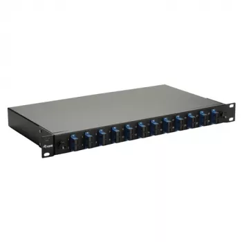 Caixa de fusão de fibra ótica Equip 12 portas, SC Duplex, OS2, 1U, totalmente equipada, preto (591909)
