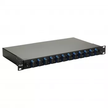 Caixa de fusão de fibra ótica Equip 12 portas, SC Duplex, OS2, 1U, totalmente equipada, preto (591909)