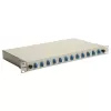 Caixa de fusão de fibra ótica Equip 12 portas LC duplex OS2, 1U para rack, cinzento